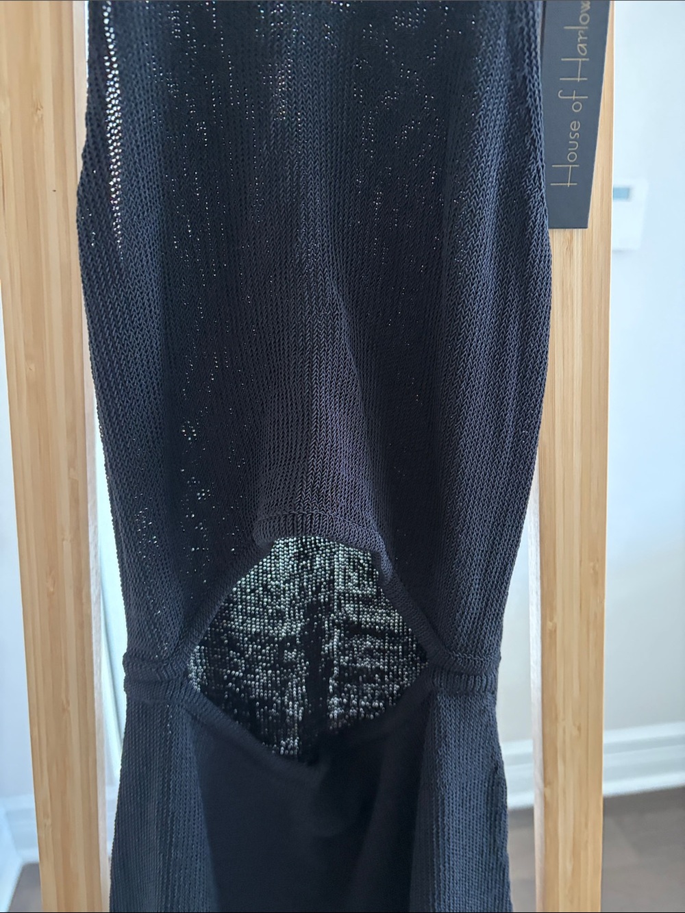 House of Harlow long Black Sleeveless Maxi knit cutout dress - Picture 5 of 7
